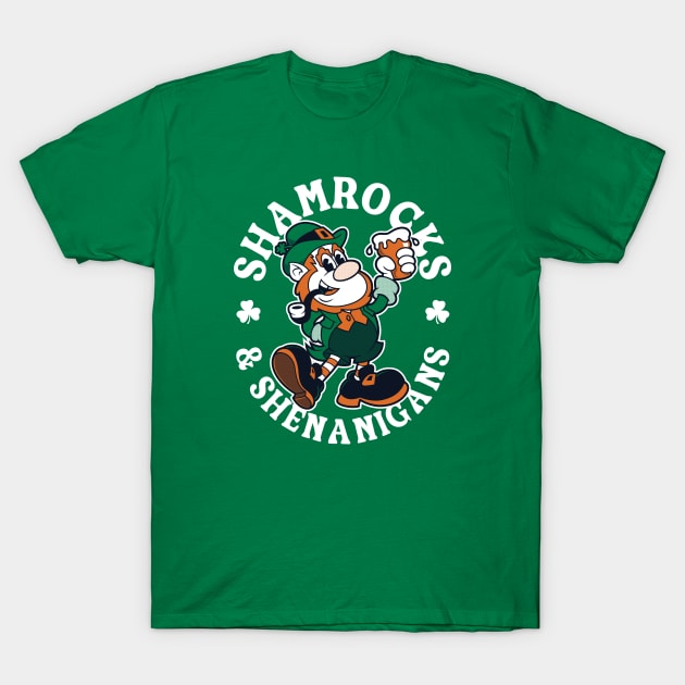 Shamrocks & Shenanigans - Irish Leprechaun - St Paddy's Day T-Shirt by Nemons